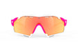 Rudy Project Cutline running and cycling sport and sport prescription sunglasses#color_cutline-pink-fluo-matte-frame-with-multilaser-orange-lenses-white-bumpers