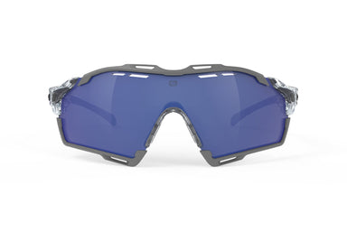 Rudy Project cycling sunglasses#color_cutline-crystal-gloss-frame-with-multilaser-deep-blue-lenses-grey-bumpers
