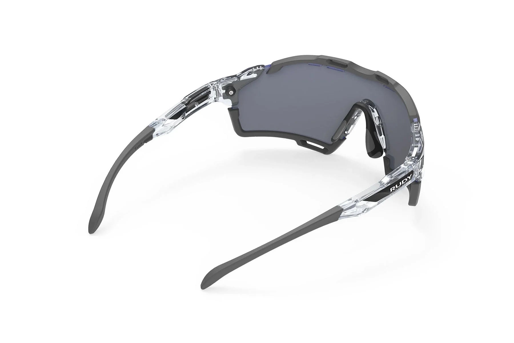 Rudy Project cycling sunglasses#color_cutline-crystal-gloss-frame-with-multilaser-deep-blue-lenses-grey-bumpers