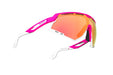 Rudy Project Defender running and cycling sport and sport prescription sunglasses#color_defender-pink-fluo-matte-frame-with-multilaser-orange-lenses-white-bumpers