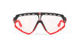 Rudy Project running and cycling sport sunglasses#color_defender-matte-black-frame-and-impactx-photochromic-2-red-lenses-red-bumpers