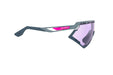 Rudy Project running and cycling sport sunglasses#color_defender-glacier-matte-frame-and-impactx-photochromic-2-laser-purple-lenses-blue-bumpers