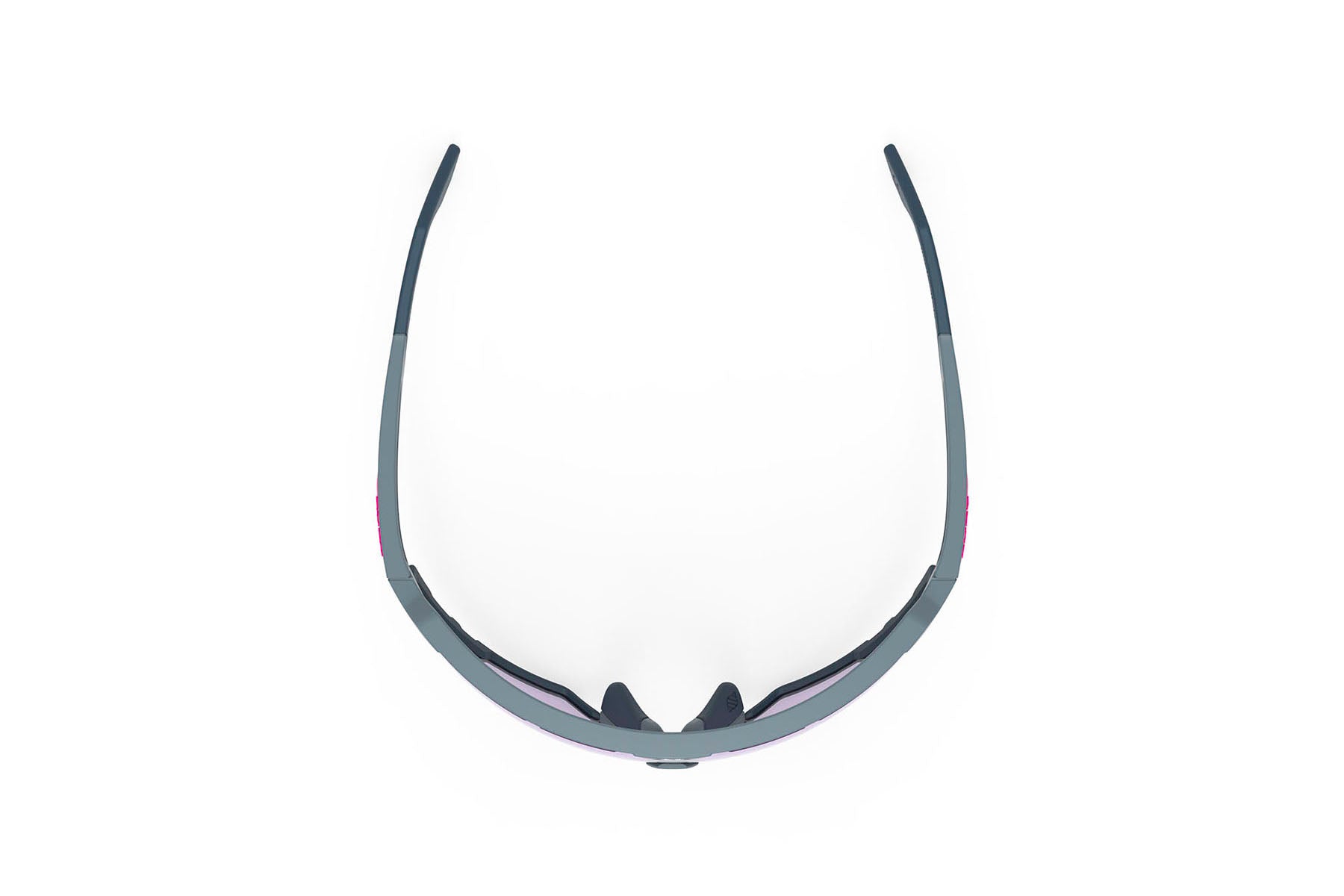 Rudy Project running and cycling sport sunglasses#color_defender-glacier-matte-frame-and-impactx-photochromic-2-laser-purple-lenses-blue-bumpers