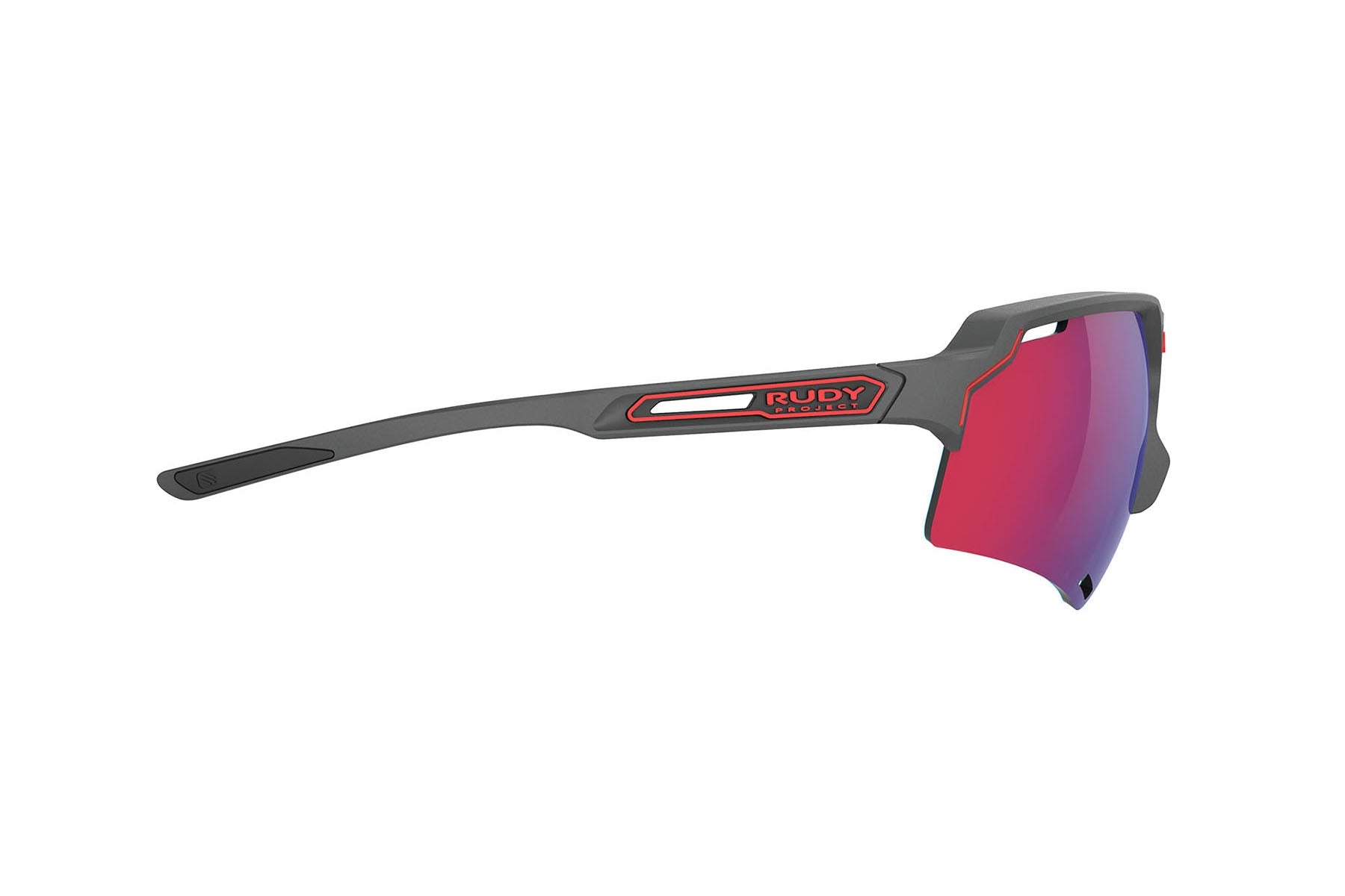 Rudy Project running and cycling sport prescription sunglasses#color_deltabeat-charcoal-matte-frame-with-multilaser-red-lenses