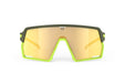 Rudy Project Kelion running, cycling, gravel and mountain biking sport shield prescription sunglasses#color_kelion-olive-matte-frame-with-multilaser-yellow-lenses