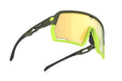 Rudy Project Kelion running, cycling, gravel and mountain biking sport shield prescription sunglasses#color_kelion-olive-matte-frame-with-multilaser-yellow-lenses