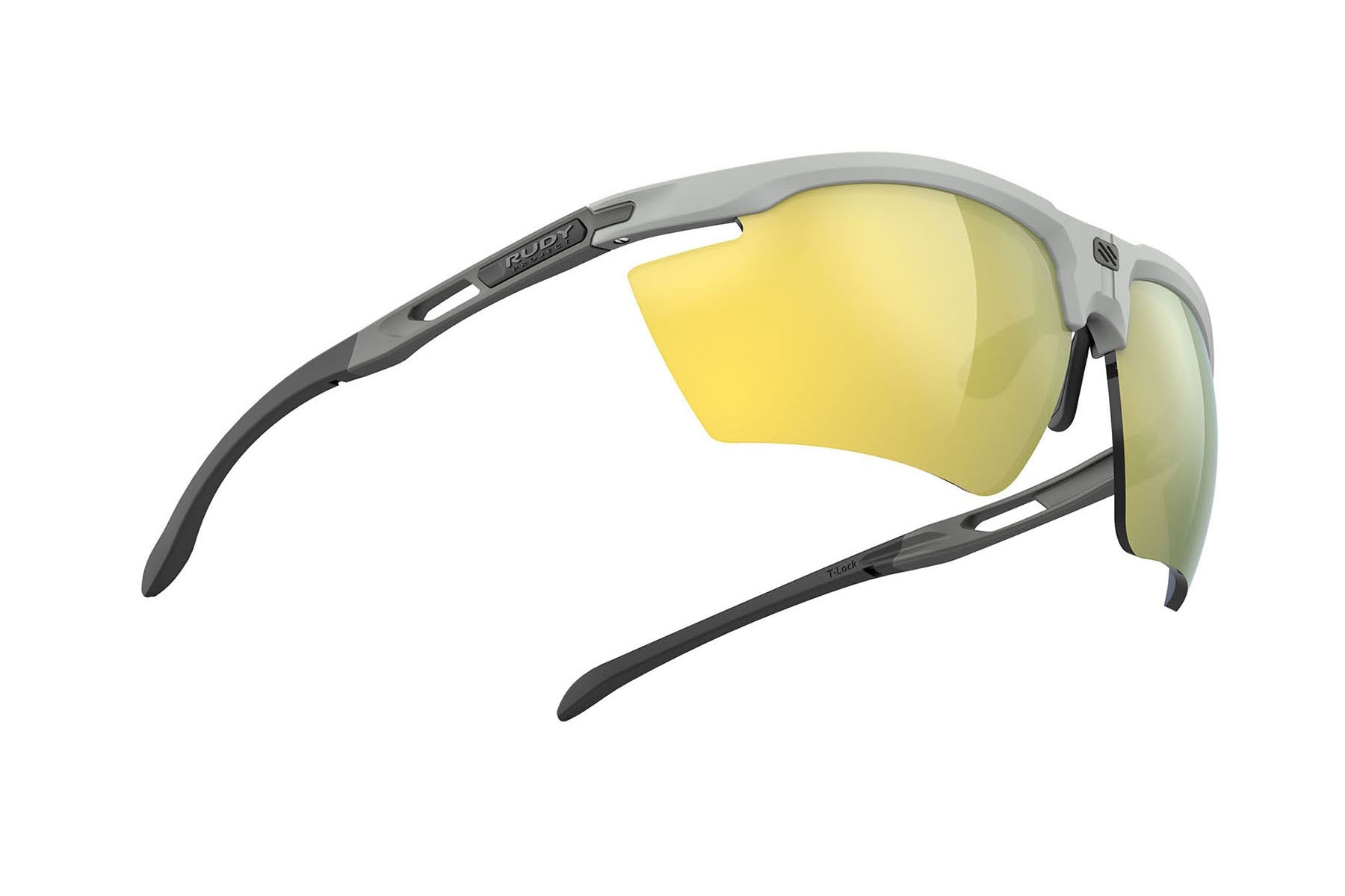 Rudy Project Magnus running and cycling sport and prescription sport sunglasses#color_magnus-light-grey-matte-frame-with-multilaser-yellow-lenses