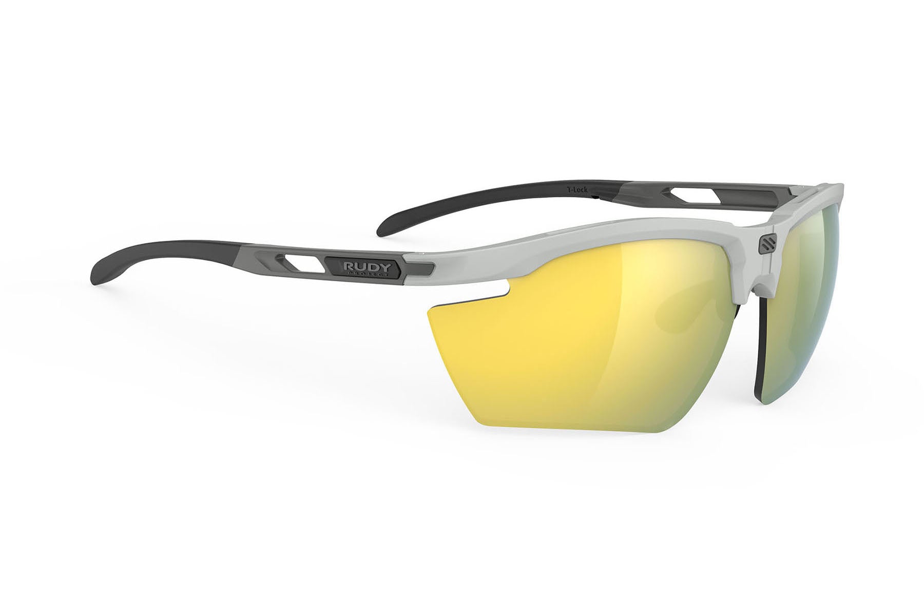 Rudy Project Magnus running and cycling sport and prescription sport sunglasses#color_magnus-light-grey-matte-frame-with-multilaser-yellow-lenses
