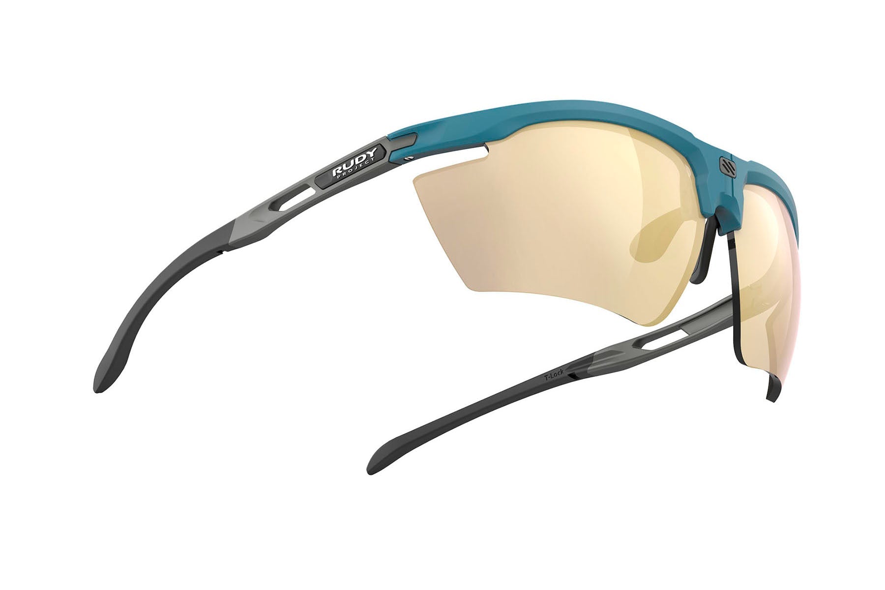 Rudy Project Magnus running and cycling sport and prescription sport sunglasses#color_magnus-light-teal-matte-with-multilaser-gold-lenses