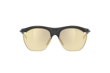 Rudy Project prescription ready running and cycling womens sport sunglasses#color_rydon-slim-curva-matte-black-frame-with-multilaser-gold-lenses