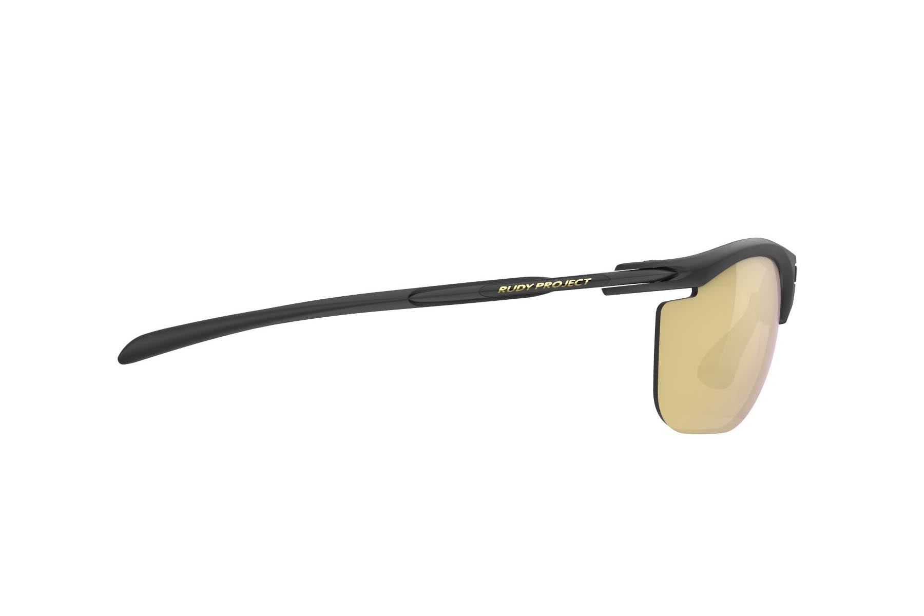 Rudy Project prescription ready running and cycling womens sport sunglasses#color_rydon-slim-curva-matte-black-frame-with-multilaser-gold-lenses