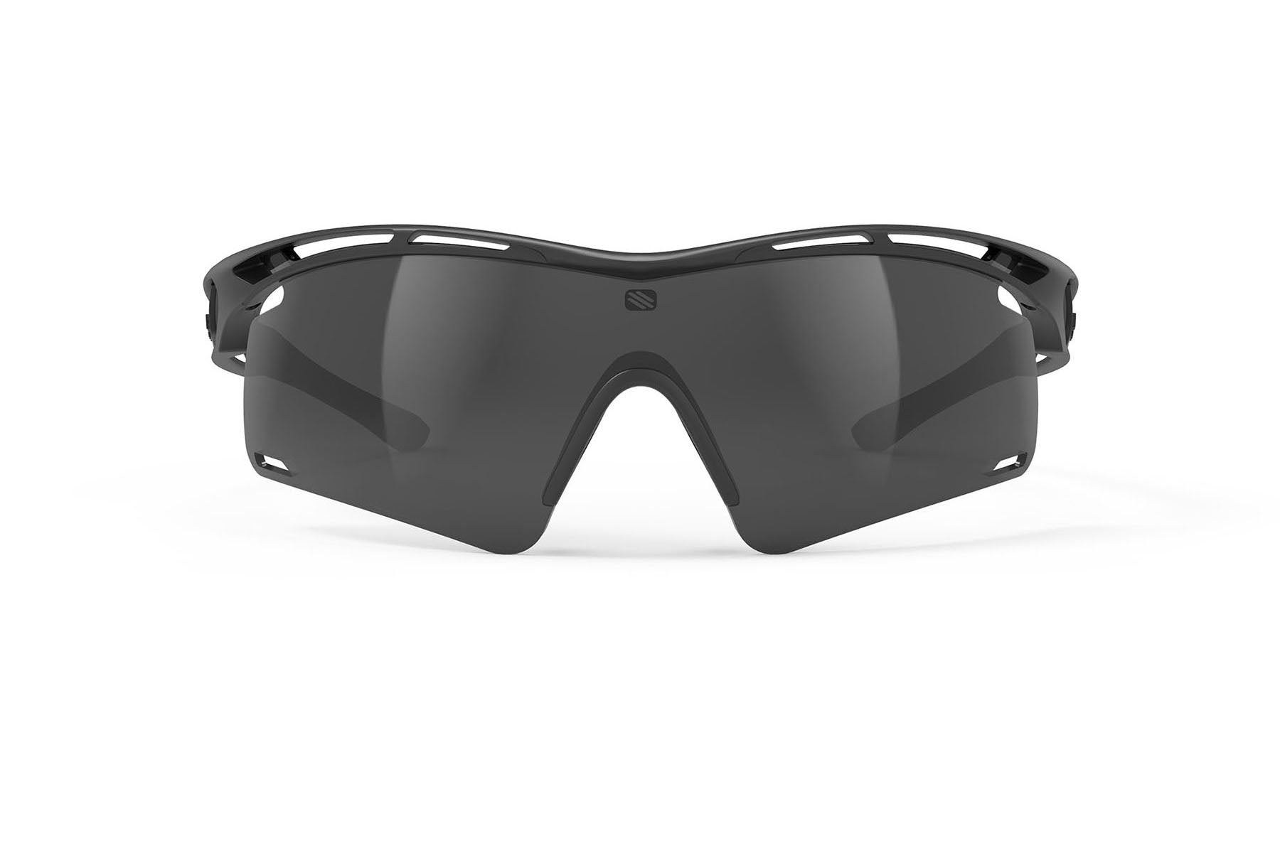 Rudy Project Tralyx running and cycling sport shield prescription sunglasses#color_tralyx-plus-matte-black-frame-with-smoke-black-lenses