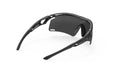 Rudy Project Tralyx running and cycling sport shield prescription sunglasses#color_tralyx-plus-matte-black-frame-with-smoke-black-lenses