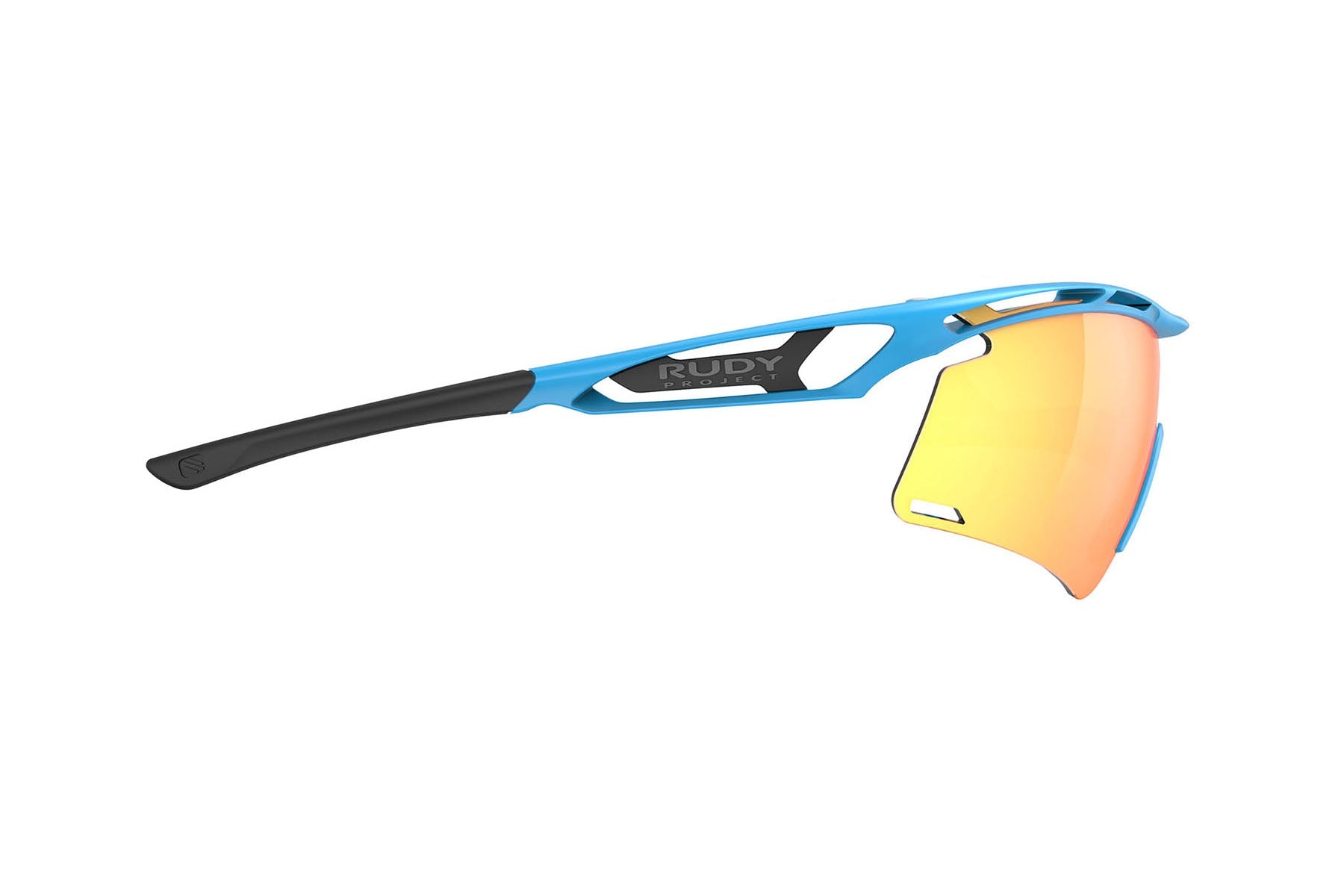 Rudy Project Tralyx running and cycling sport shield prescription sunglasses#color_tralyx-plus-azur-matte-frame-with-multilaser-orange-lenses