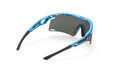 Rudy Project Tralyx running and cycling sport shield prescription sunglasses#color_tralyx-plus-azur-matte-frame-with-multilaser-orange-lenses