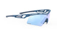 Rudy Project Tralyx running and cycling sport shield prescription sunglasses#color_tralyx-plus-pacific-blue-matte-frame-with-multilaser-ice-lenses