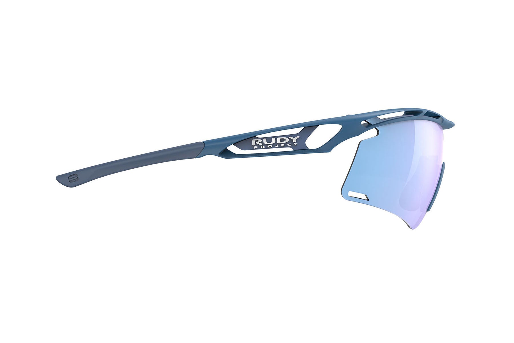 Rudy Project Tralyx running and cycling sport shield prescription sunglasses#color_tralyx-plus-pacific-blue-matte-frame-with-multilaser-ice-lenses