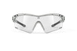 Rudy Project Tralyx running and cycling sport shield prescription sunglasses#color_tralyx-plus-light-grey-matte-frame-with-impactx-photochromic-2-black-lenses