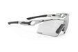 Rudy Project Tralyx running and cycling sport shield prescription sunglasses#color_tralyx-plus-light-grey-matte-frame-with-impactx-photochromic-2-black-lenses