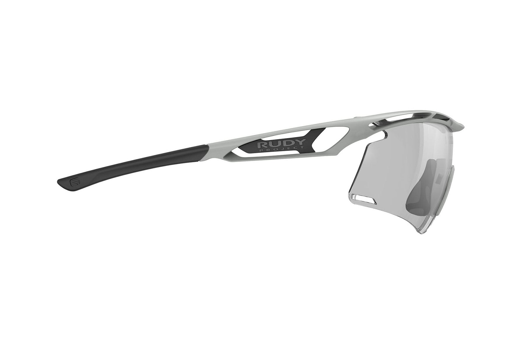 Rudy Project Tralyx running and cycling sport shield prescription sunglasses#color_tralyx-plus-light-grey-matte-frame-with-impactx-photochromic-2-black-lenses