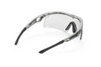 Rudy Project Tralyx running and cycling sport shield prescription sunglasses#color_tralyx-plus-light-grey-matte-frame-with-impactx-photochromic-2-black-lenses