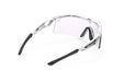 Rudy Project Tralyx running and cycling sport shield prescription sunglasses#color_tralyx-plus-white-gloss-frame-with-impactx-photochromic-2-laser-purple-lenses
