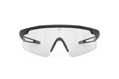 Rudy Project Turbolence all-sport shield sunglasses are perfect for any outdoor activities including running, cycling, gravel biking, mountain biking, boating, golf and pickleball#color_turbolence-black-matte-with-impactx-photochromic-2-black-lenses