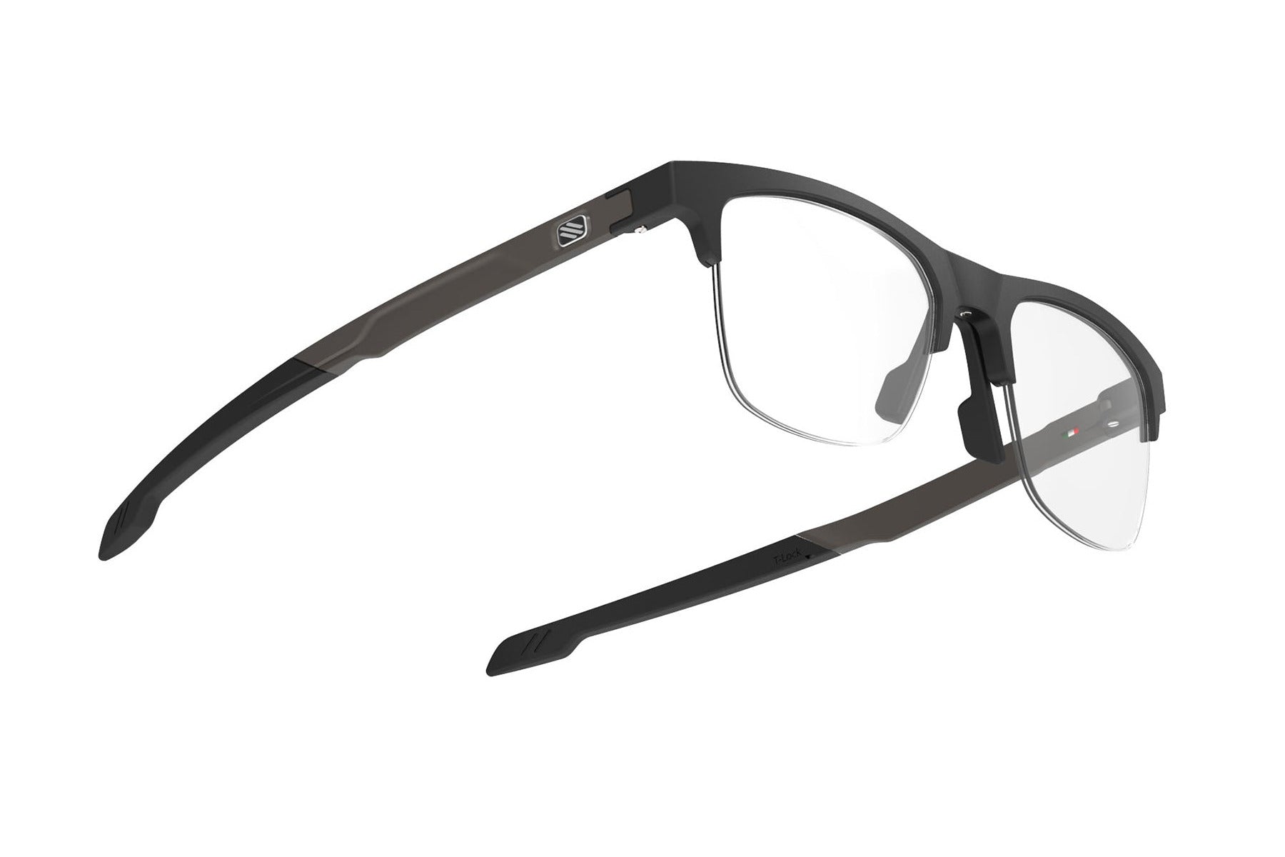 Rudy Project ophthalmic prescription eyeglass frames#color_inkas-half-rim-shape-a-matte-black